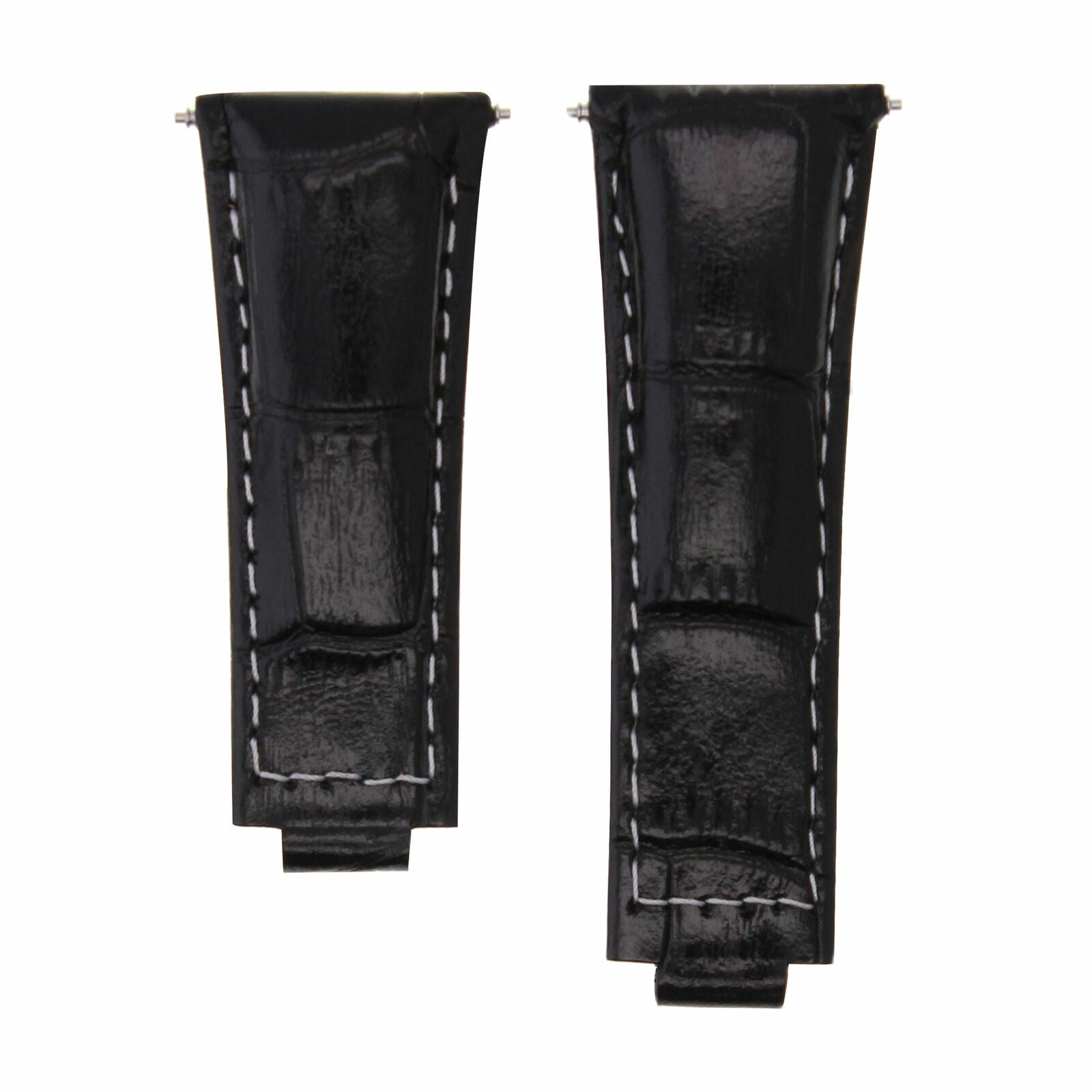 LEATHER STRAP WATCH BAND FOR ROLEX DAYTONA 16518 116520 116523 BLACK WHITE ST