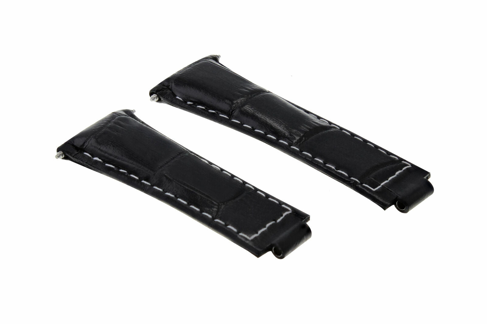 LEATHER STRAP WATCH BAND FOR ROLEX DAYTONA 16518 116520 116523 BLACK WHITE ST