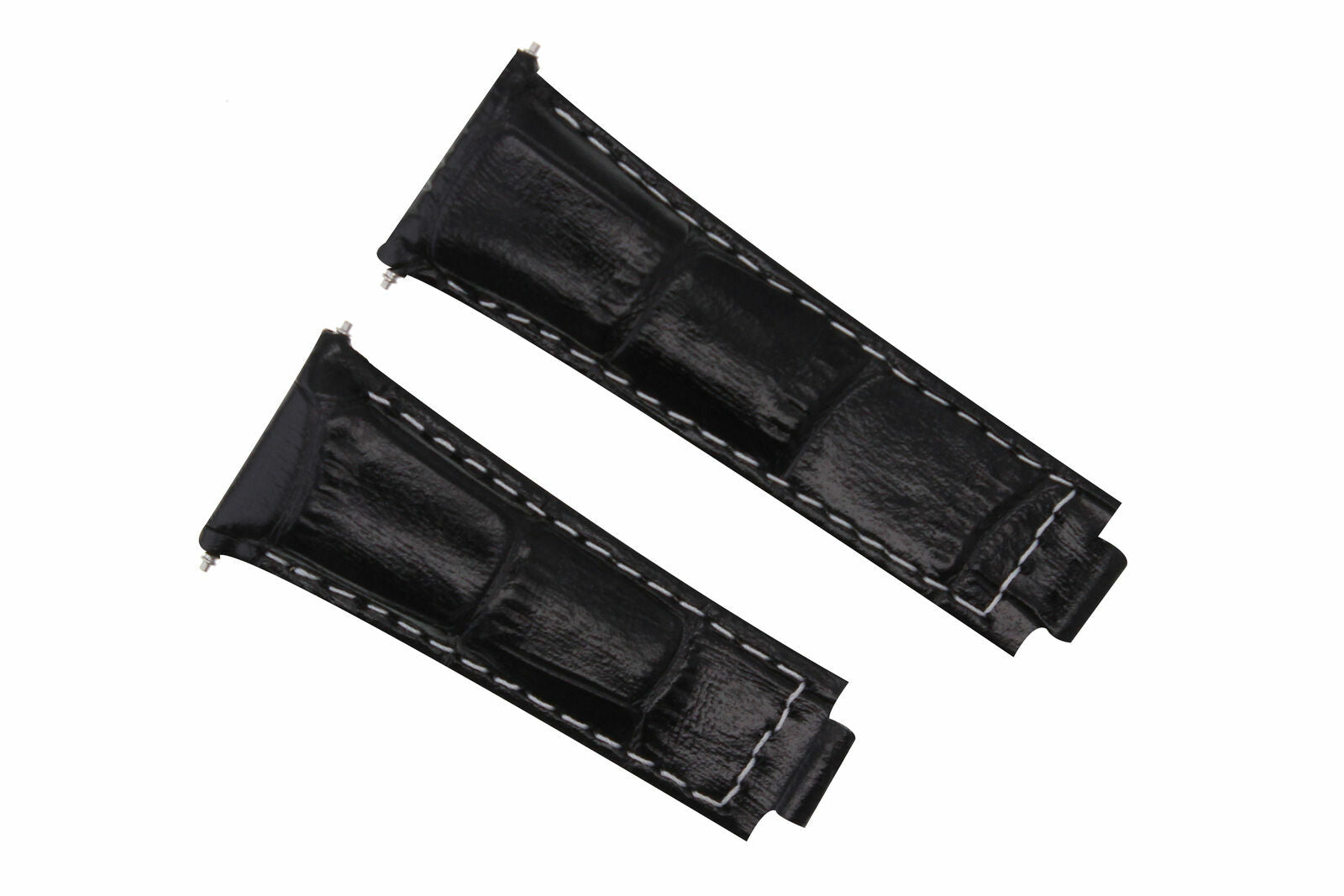 LEATHER STRAP WATCH BAND FOR ROLEX DAYTONA 16518 116520 116523 BLACK WHITE ST