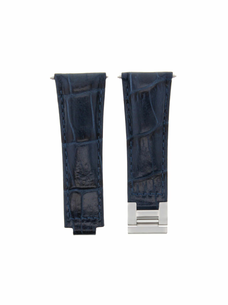 LEATHER WATCH STRAP BAND FOR ROLEX DAYTONA 16518 16519 116520 116523 WATCH BLUE