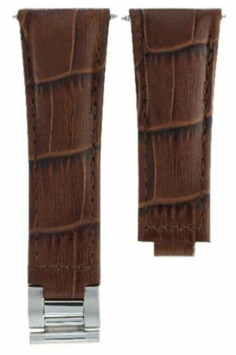 LEATHER WATCH STRAP BAND FOR ROLEX DAYTONA 16518 16519 116520 116523 DARK BROWN