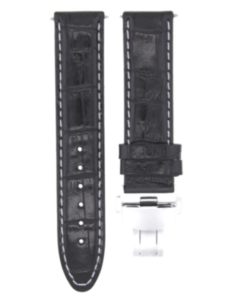 20MM PREMIUM LEATHER WATCH STRAP BAND CLASP FOR PAM 40MM PANERAI WATCH BLACK WS