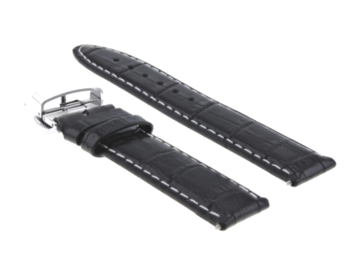 20MM PREMIUM LEATHER WATCH STRAP BAND CLASP FOR PAM 40MM PANERAI WATCH BLACK WS
