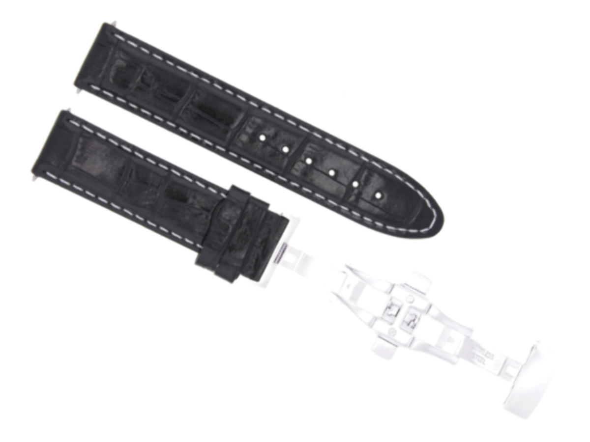 20MM PREMIUM LEATHER WATCH STRAP BAND CLASP FOR PAM 40MM PANERAI WATCH BLACK WS