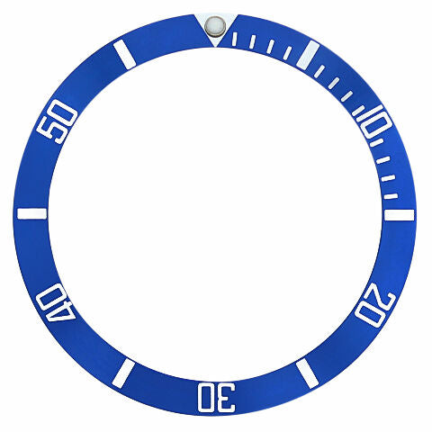 BEZEL INSERT FOR TAG HEUER OR OMEGA SEAMASTER WATCH AUTO BLUE 37.45 X 31