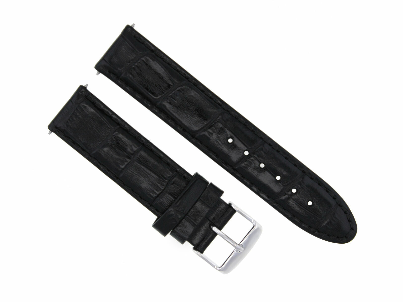 19MM LEATHER WATCH STRAP BAND FOR MIDSIZE OMEGA SPEEDMASTER SEAMASTER BLACK