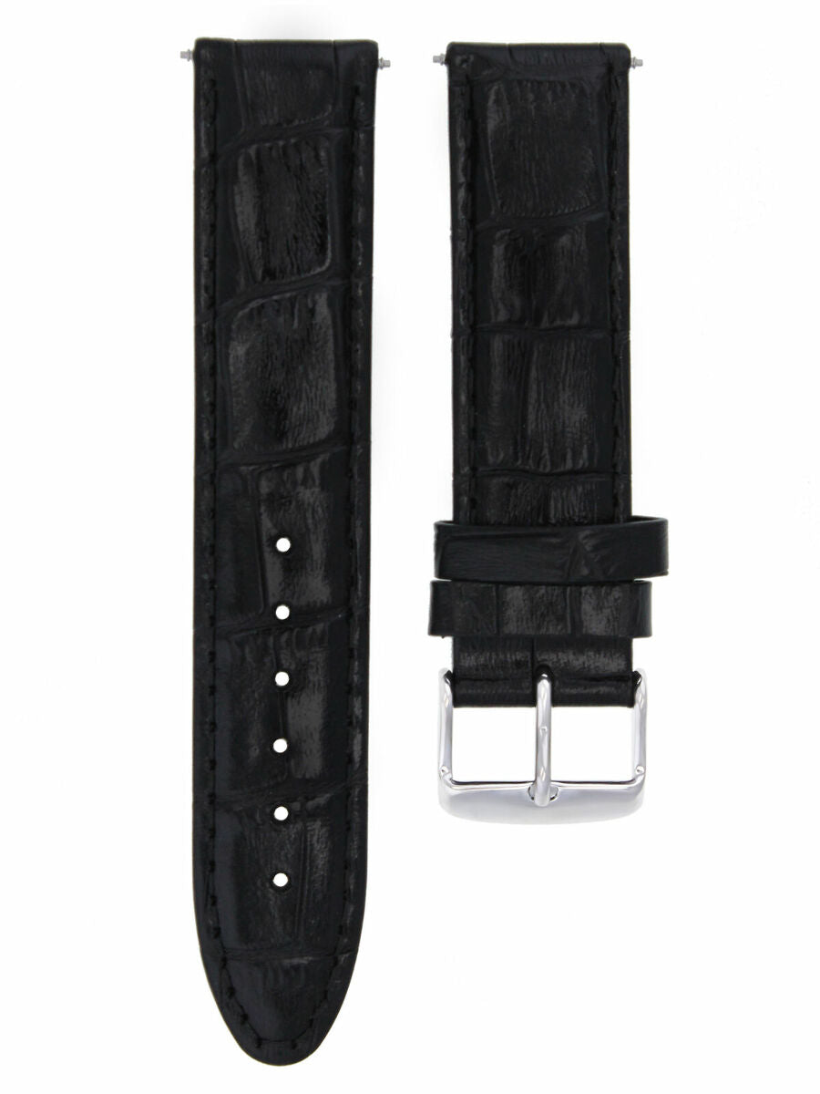 19MM LEATHER WATCH STRAP BAND FOR MIDSIZE OMEGA SPEEDMASTER SEAMASTER BLACK