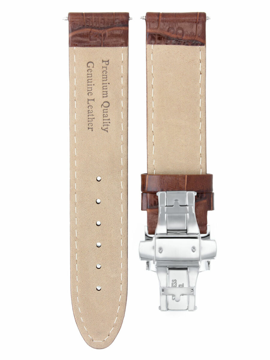 20/20MM LEATHER WATCH STRAP BAND CLASP FOR CITIZEN ECO DRIVE BL5250-02L L/BROWN