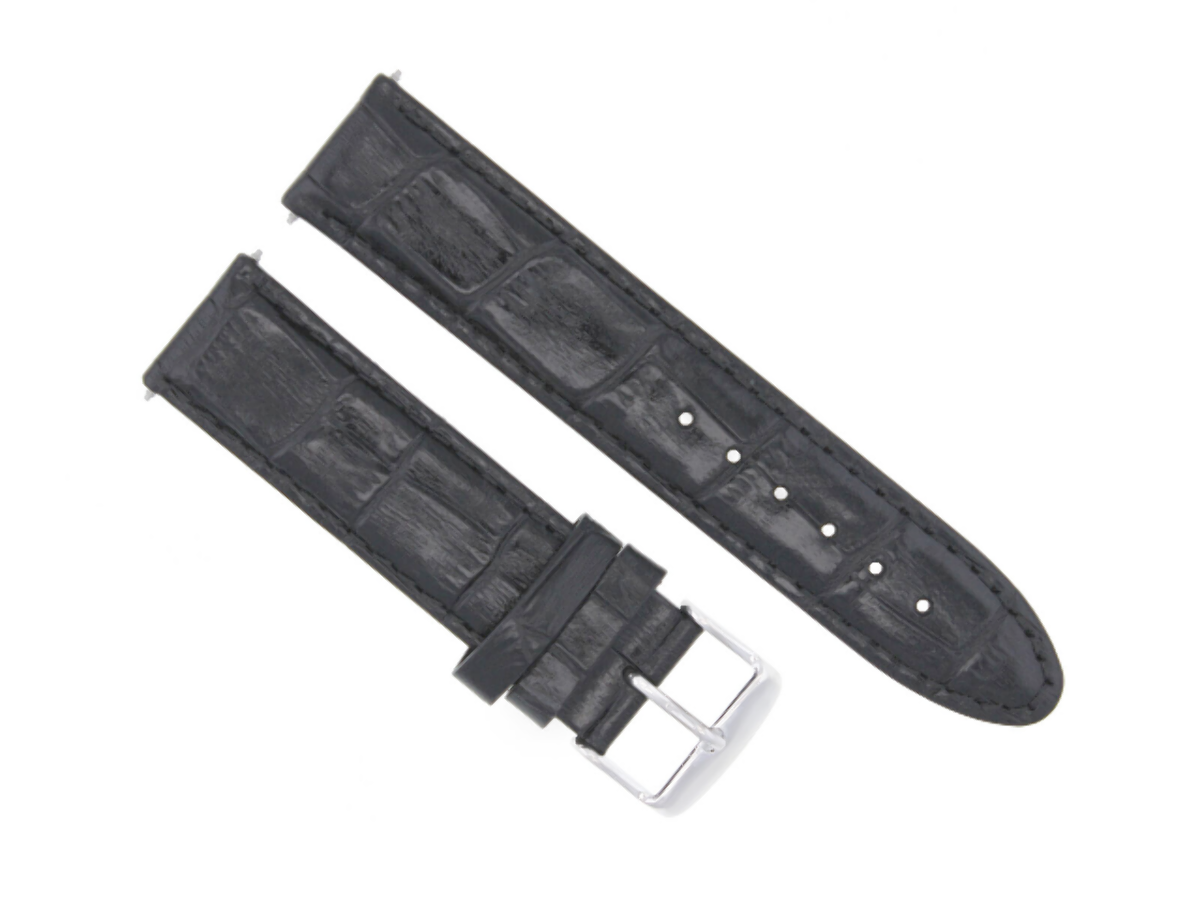 18MM ALLIGATOR LEATHER WATCH STRAP BAND FOR OMEGA SEAMASTER SPEEDMASTER BLACK