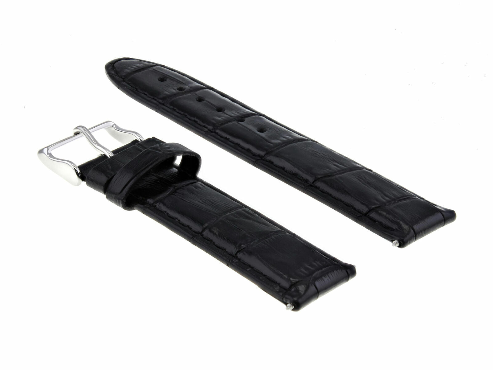 18MM ALLIGATOR LEATHER WATCH STRAP BAND FOR OMEGA SEAMASTER SPEEDMASTER BLACK