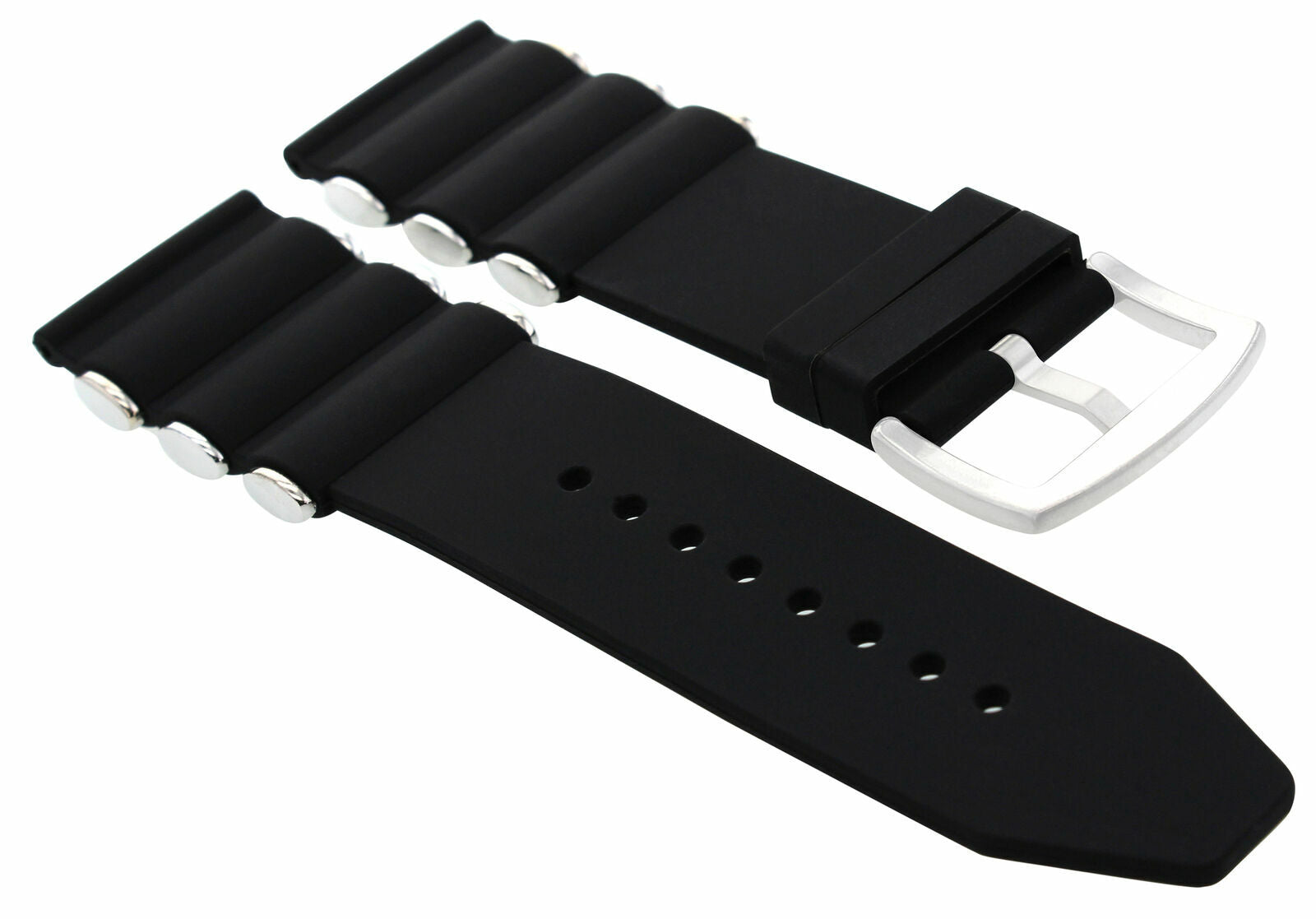 26MM SILICON RUBBER DIVER BAND STRAP FOR INVICTA 12400 1548 SEA HUNTER BLACK