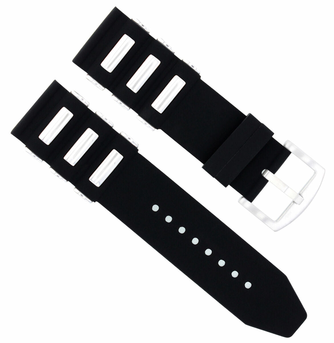 26MM SILICONE RUBBER DIVER BAND STRAP FOR INVICTA 1548 SEA HUNTER 15563 BLACK