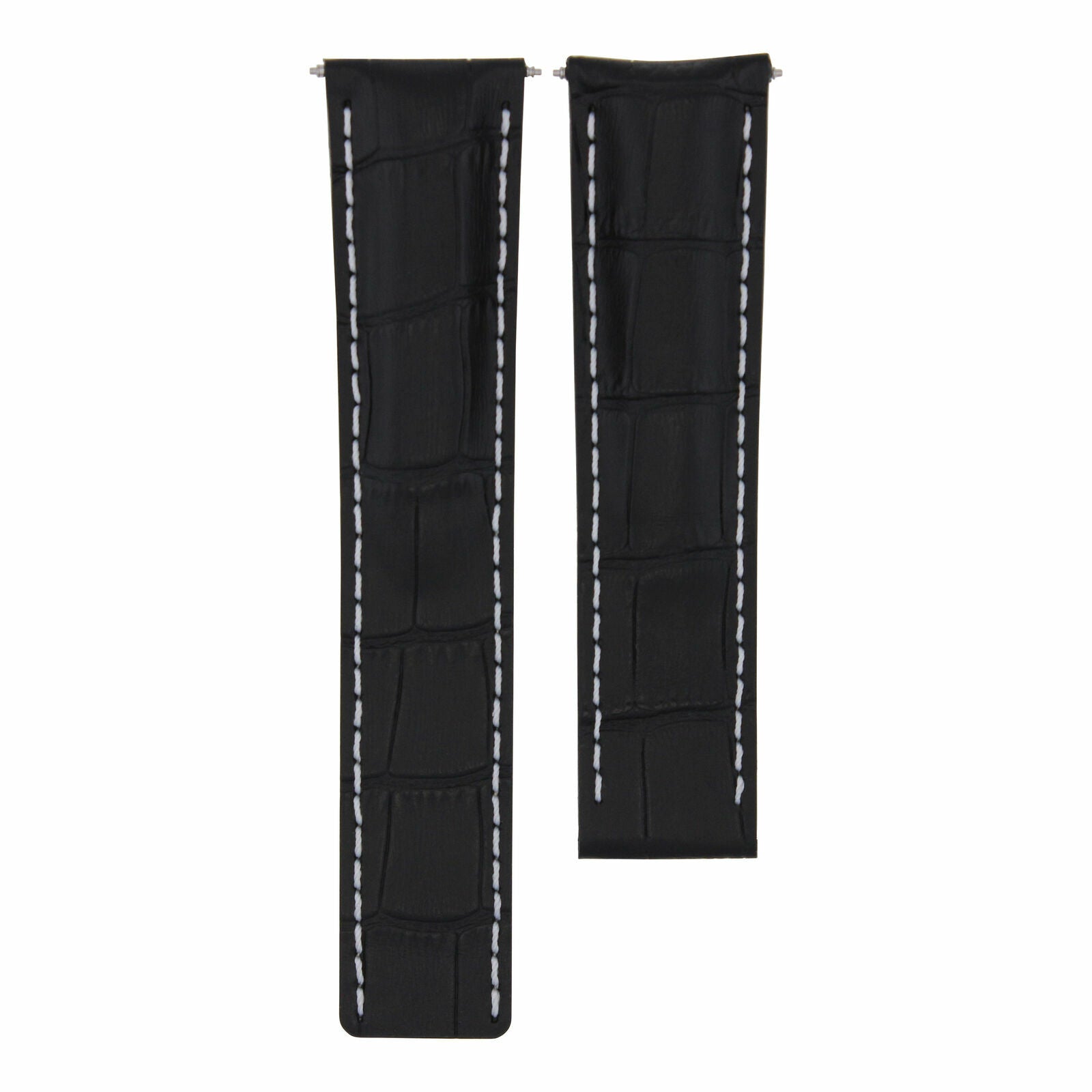 LEATHER WATCH STRAP BAND FOR TAG HEUER CARRERA CALIBRE 22/20MM CLASP BLACK WS