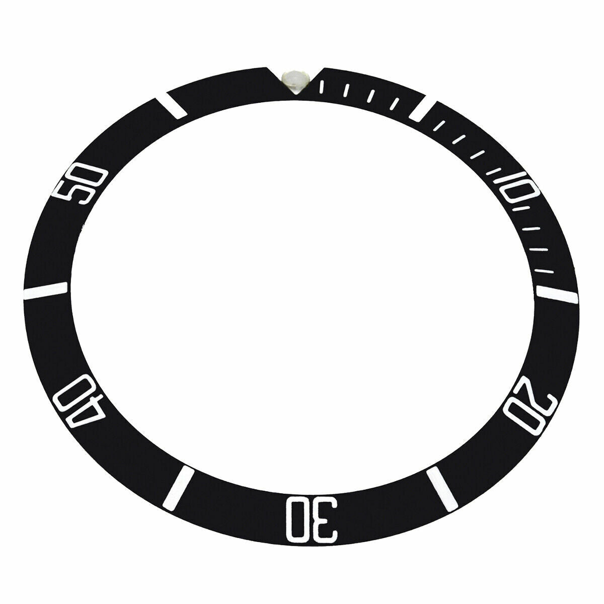 REPLACEMENT BEZEL INSERT BLACK PLASTIC WITH PEARL @12 FOR WATCH 36.50MM X 30.40MM