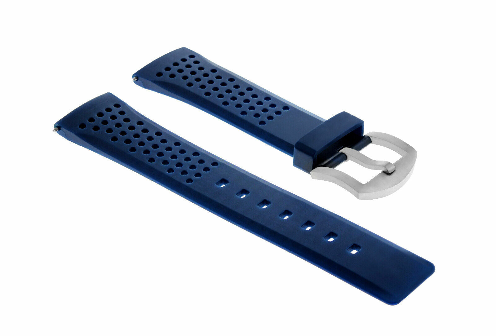 22MM SOFT RUBBER BAND STRAP FOR TISSOT PRS516 1853 RACING DIVER AUTOMATIC BLUE