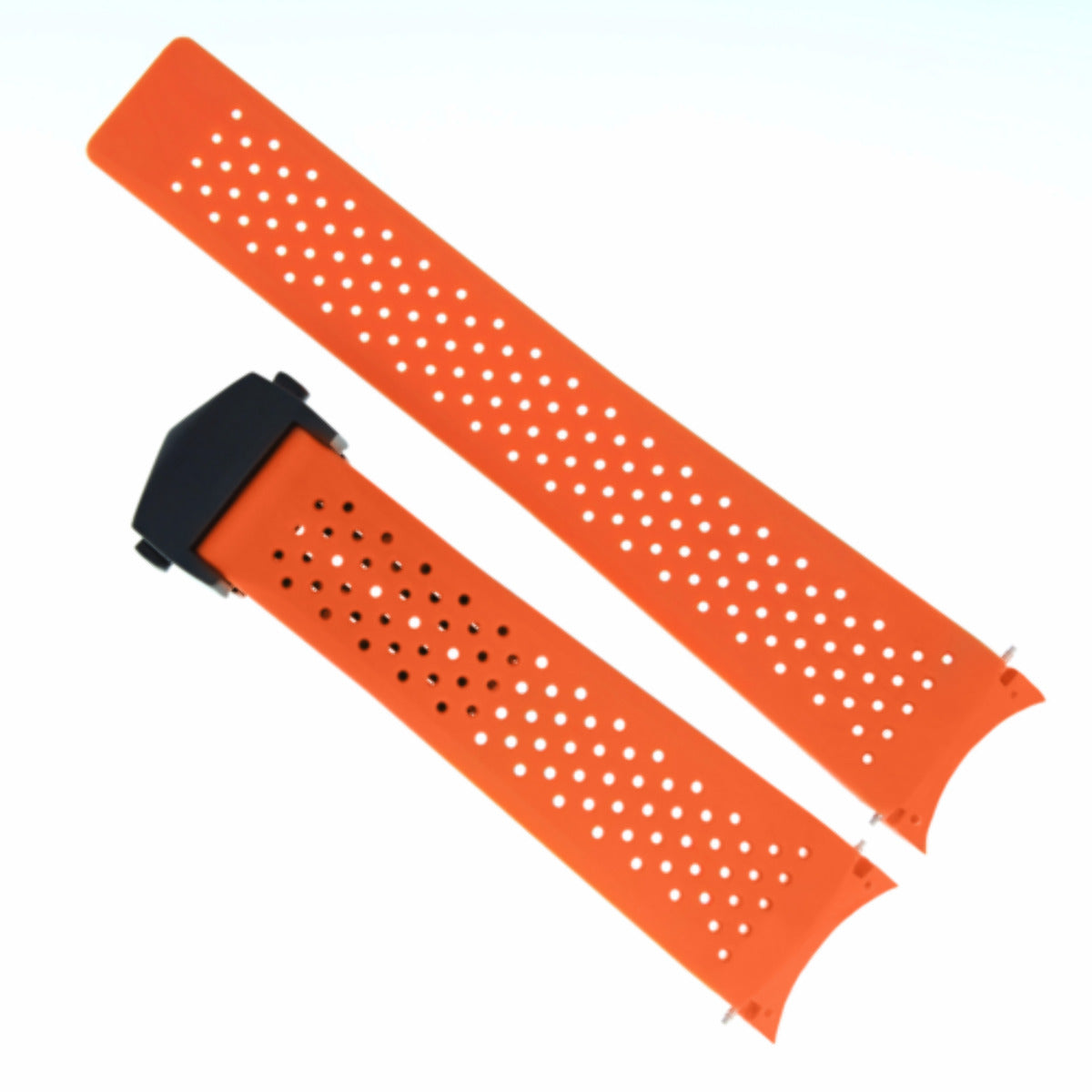 22MM RUBBER STRAP FOR TAG HEUER CARRERA CALIBRE 1 5 7 36 DEPLOYMENT CLASP ORANGE