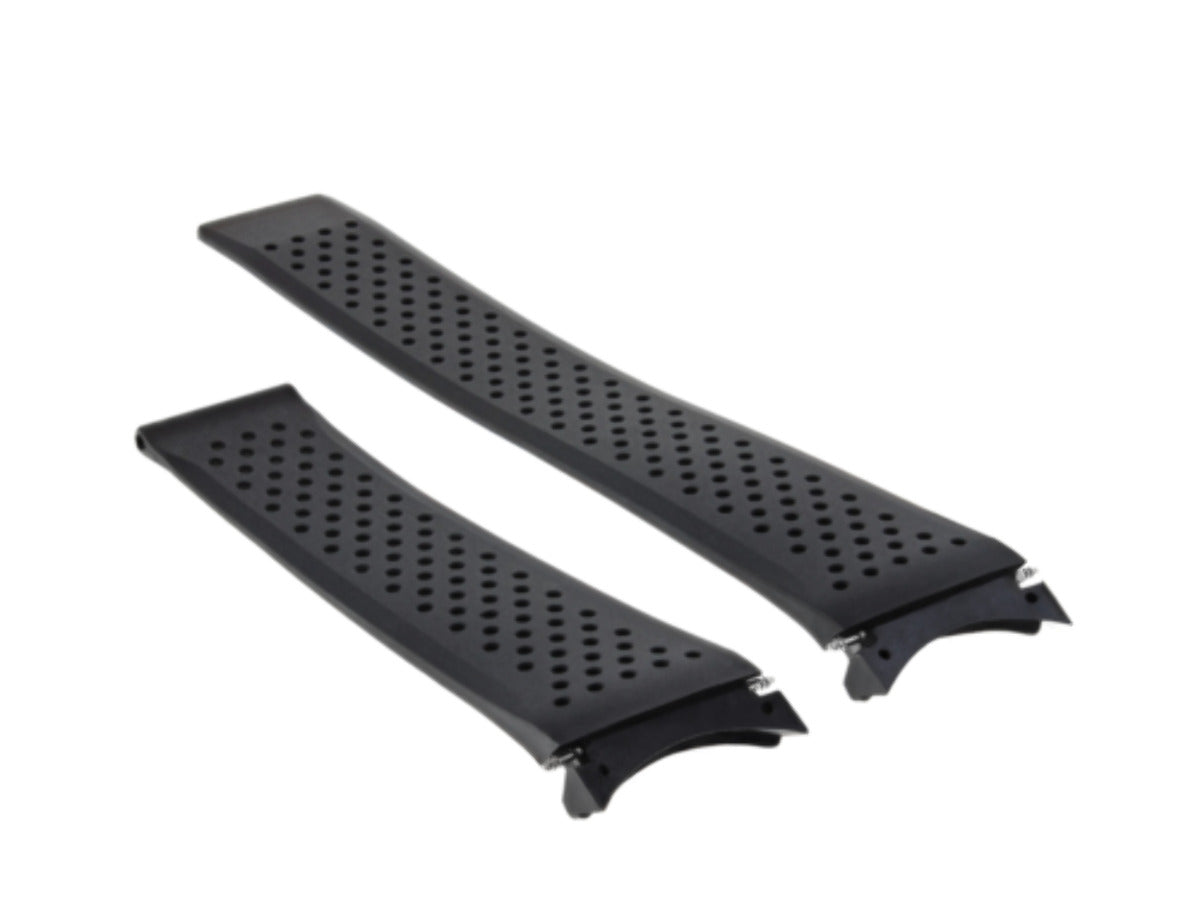 22MM RUBBER WATCH BAND STRAP FOR TAG HEUER CARRERA CALIBRE 5 7 36 + CLASP BLACK