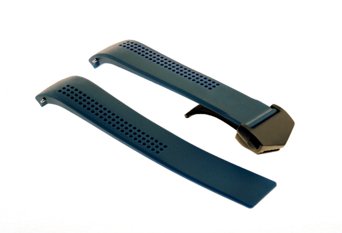 20MM RUBBER STRAP BAND FOR TAG HEUER CARRERA CV2014 CALIBRE BLACK CLASP BLUE