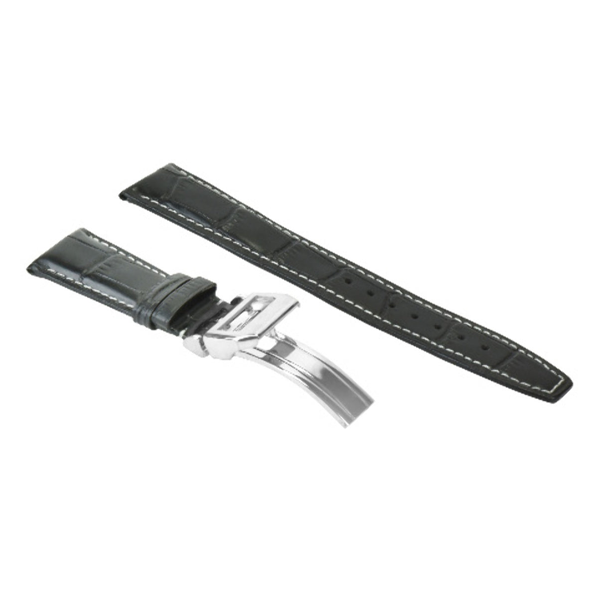 22MM LEATHER WATCH BAND STRAP FOR IWC BIG PILOT PORTUGUESE AVIATION BLACK WS