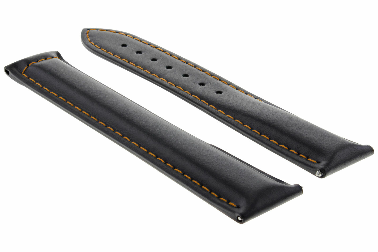 19MM LEATHER STRAP WATCH BAND FOR OMEGA SEAMASTER SPEEDMASTER MOON WATCH BLACK OS