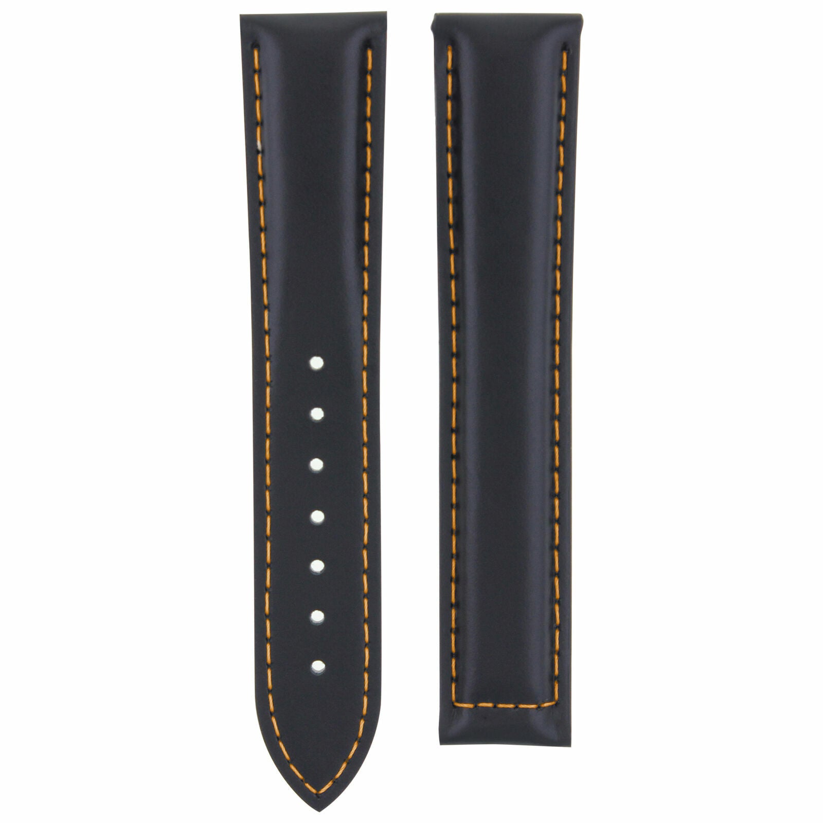 19MM LEATHER STRAP WATCH BAND FOR OMEGA SEAMASTER SPEEDMASTER MOON WATCH BLACK OS