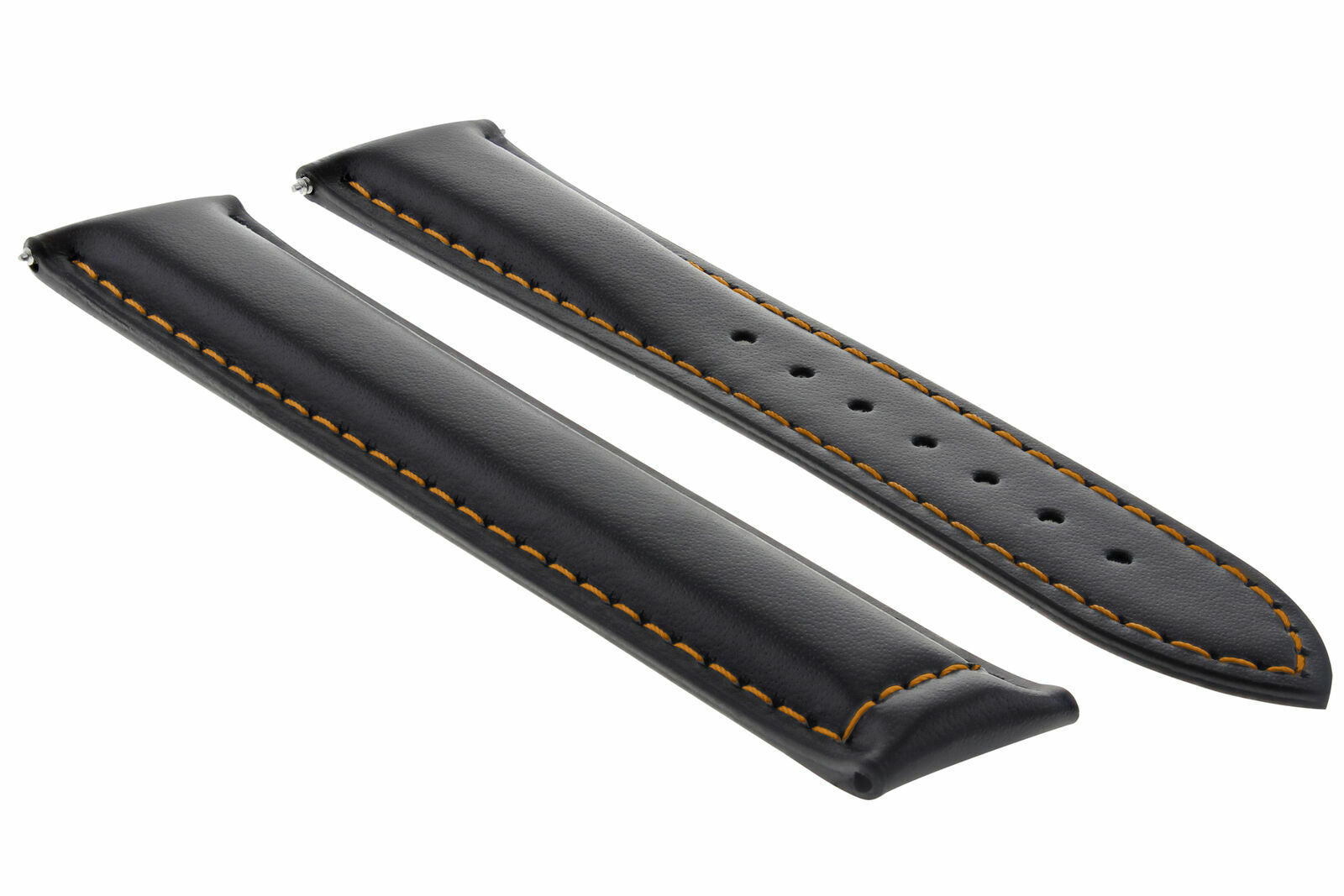 19MM LEATHER STRAP WATCH BAND FOR OMEGA SEAMASTER SPEEDMASTER MOON WATCH BLACK OS
