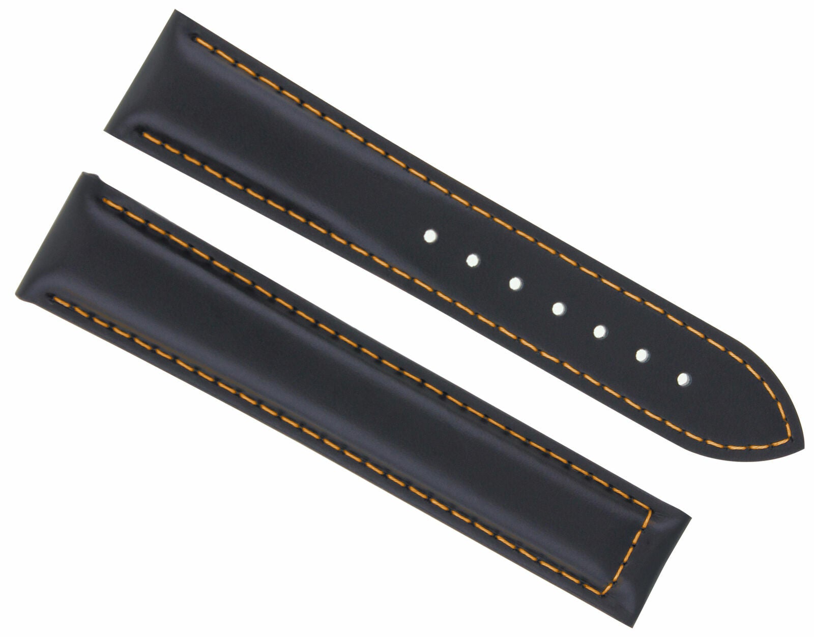 19MM LEATHER STRAP WATCH BAND FOR OMEGA SEAMASTER SPEEDMASTER MOON WATCH BLACK OS