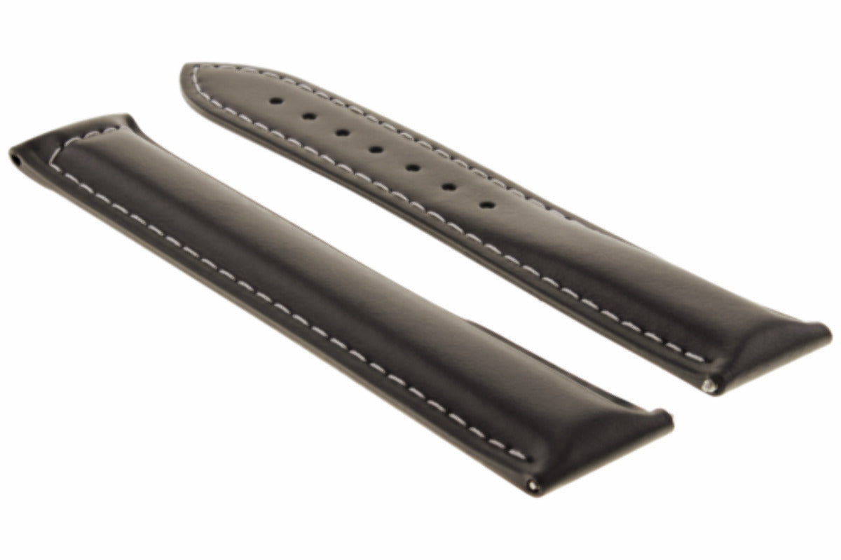 19MM LEATHER STRAP WATCH BAND FOR OMEGA SPEEDMASTER MOON + CLASP DARK BROWN WS