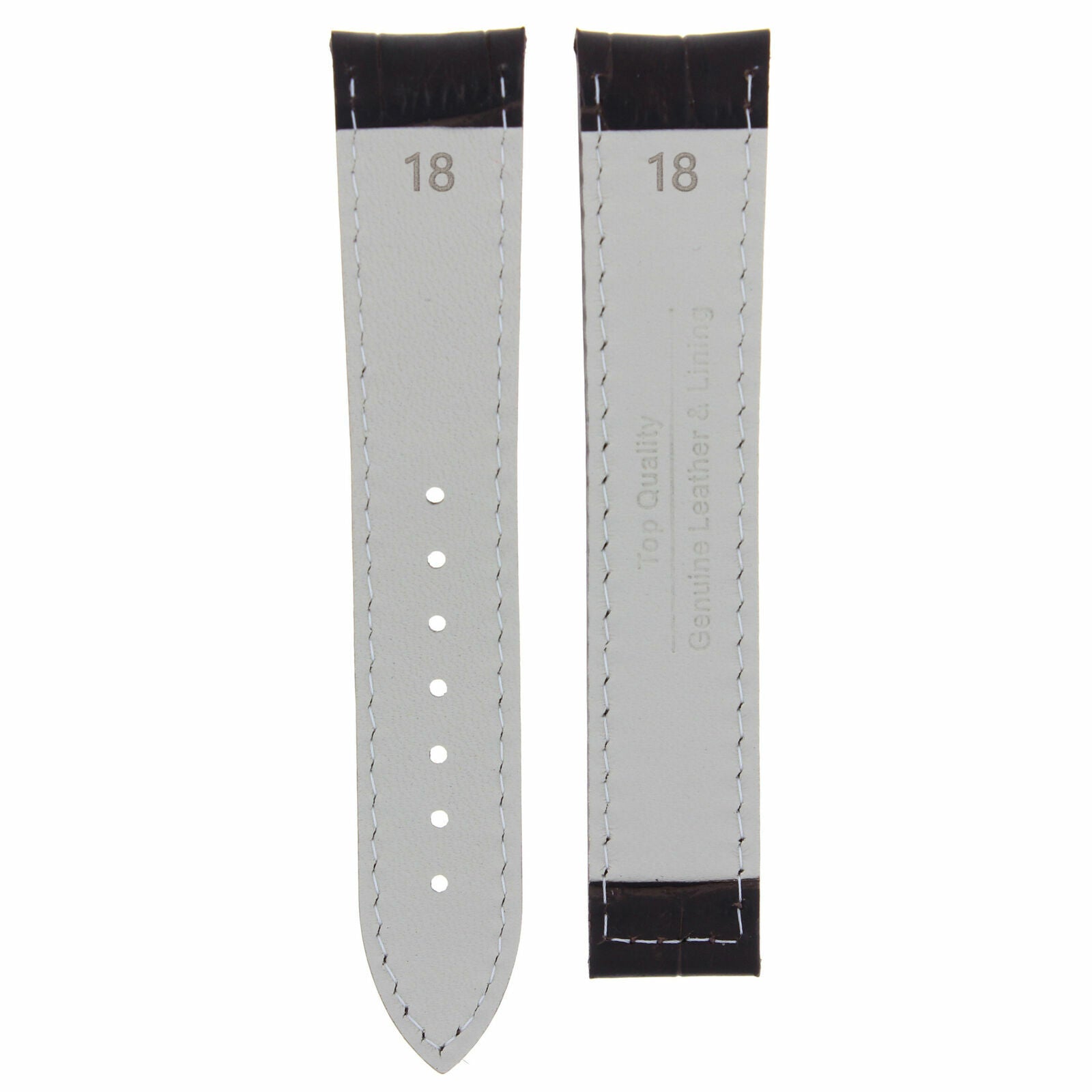 18MM LEATHER WATCH STRAP BAND DEPLOYMENT CLASP FOR OMEGA SEAMASTER DARK BROWN WS