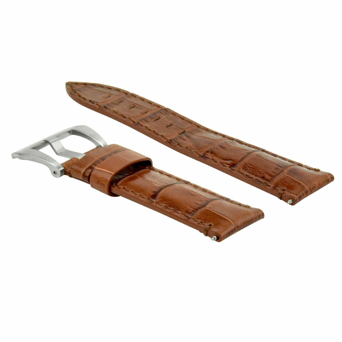 22MM LEATHER WATCH BAND STRAP FOR 40-44MM PANERAI GMT LUMINOR RADIOMIR L/BROWN