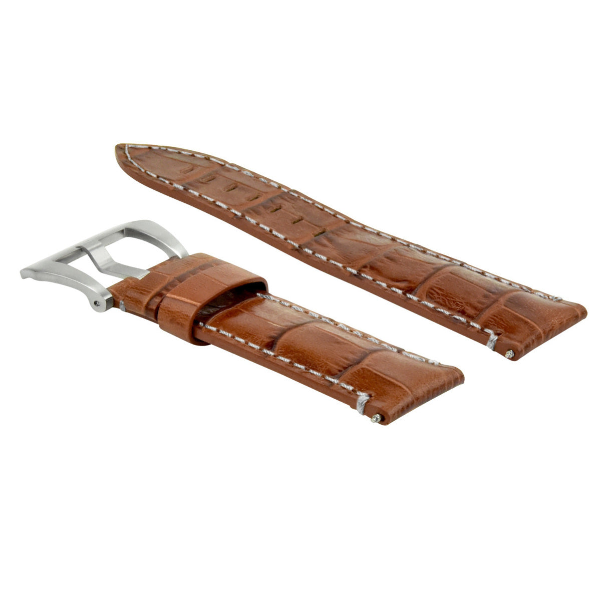 22MM PAM LEATHER WATCH BAND STRAP FOR 40-44MM PANERAI LUMINOR GMT LIGHT BROWN WS