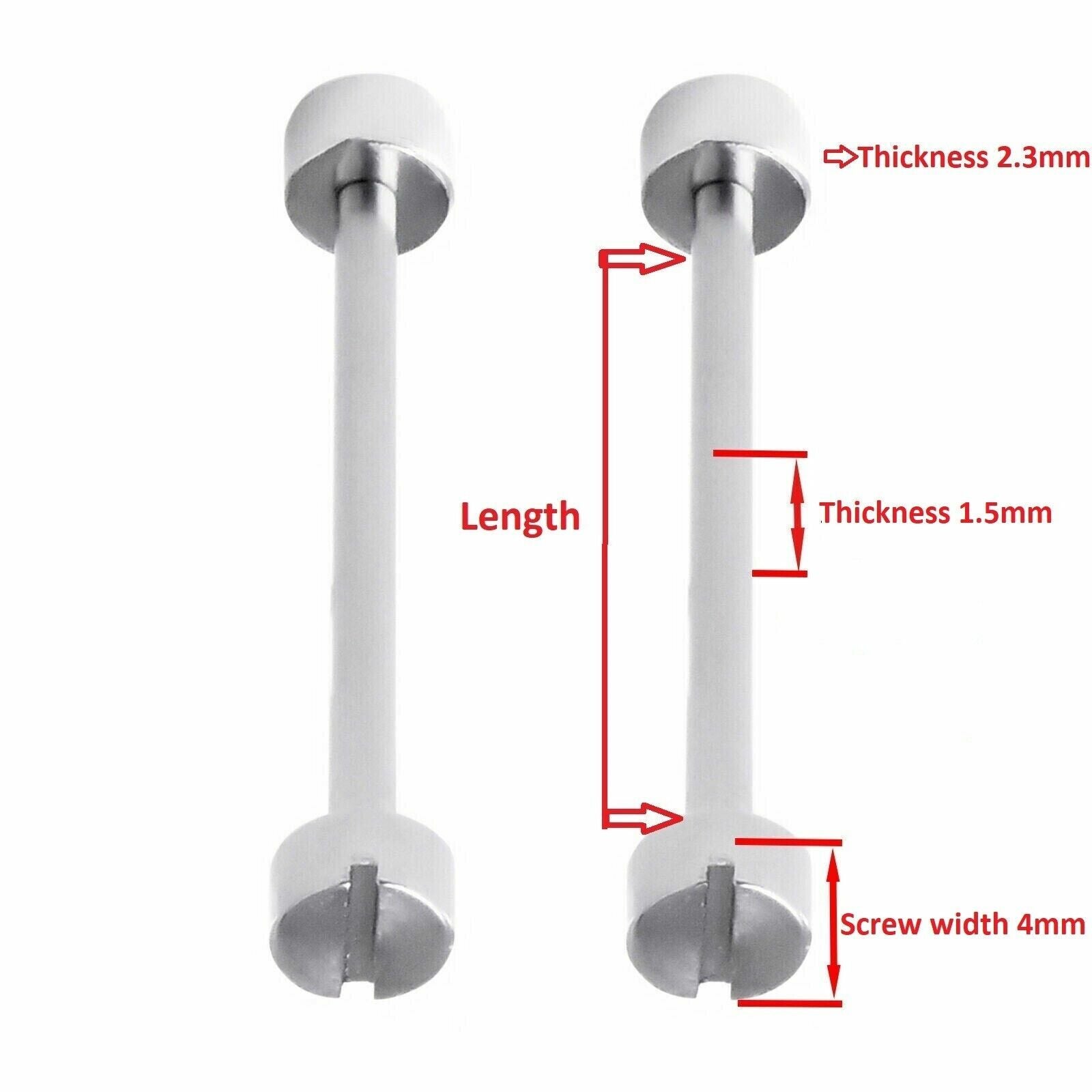 30MM TUBE & SCREW PIN FIT FOR CARTIER PASHA WATCH STRAP BAND STAINLESS STEEL