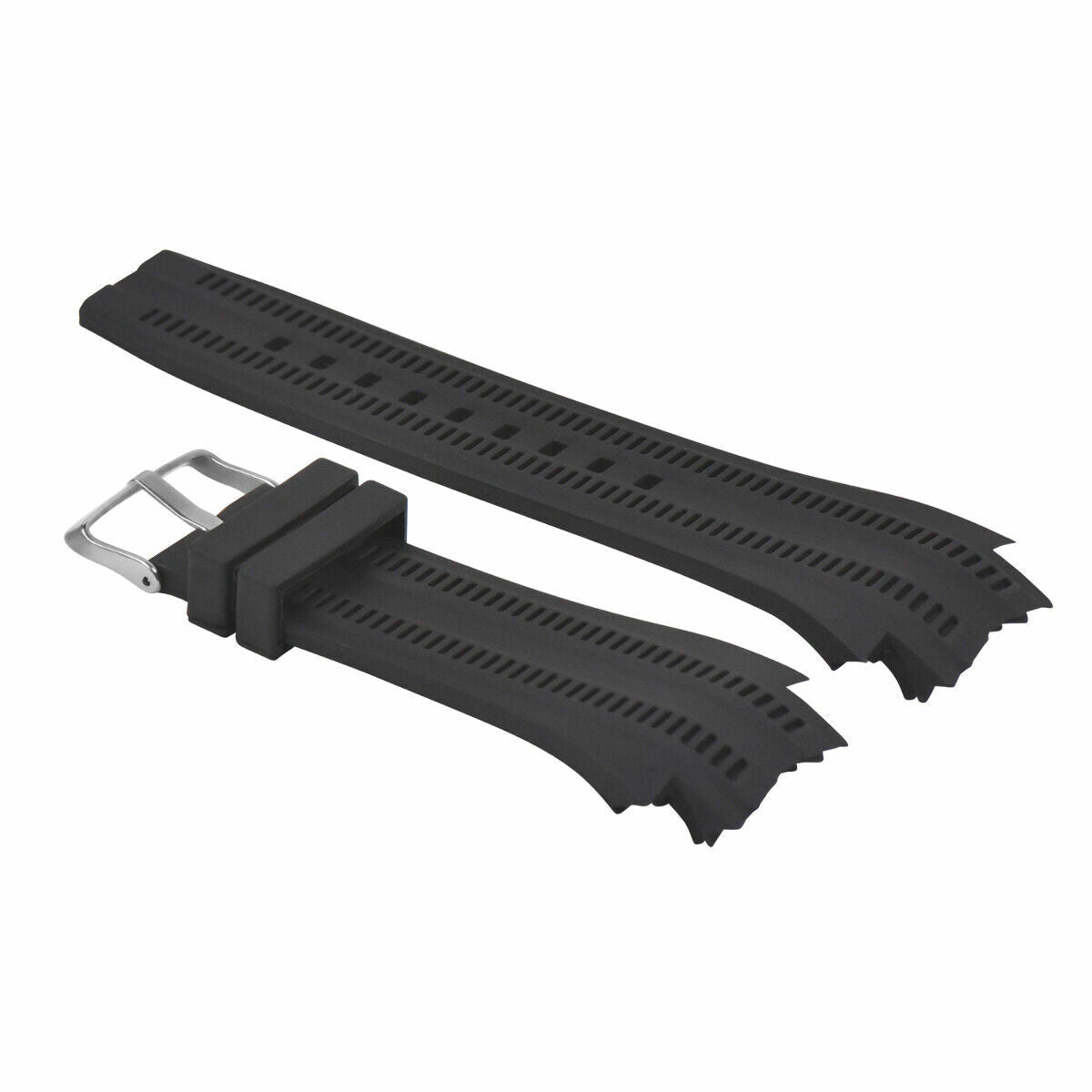 22MM RUBBER DIVER WATCH STRAP BAND FOR PORSCHE DIVER P6620 WATCH BLACK