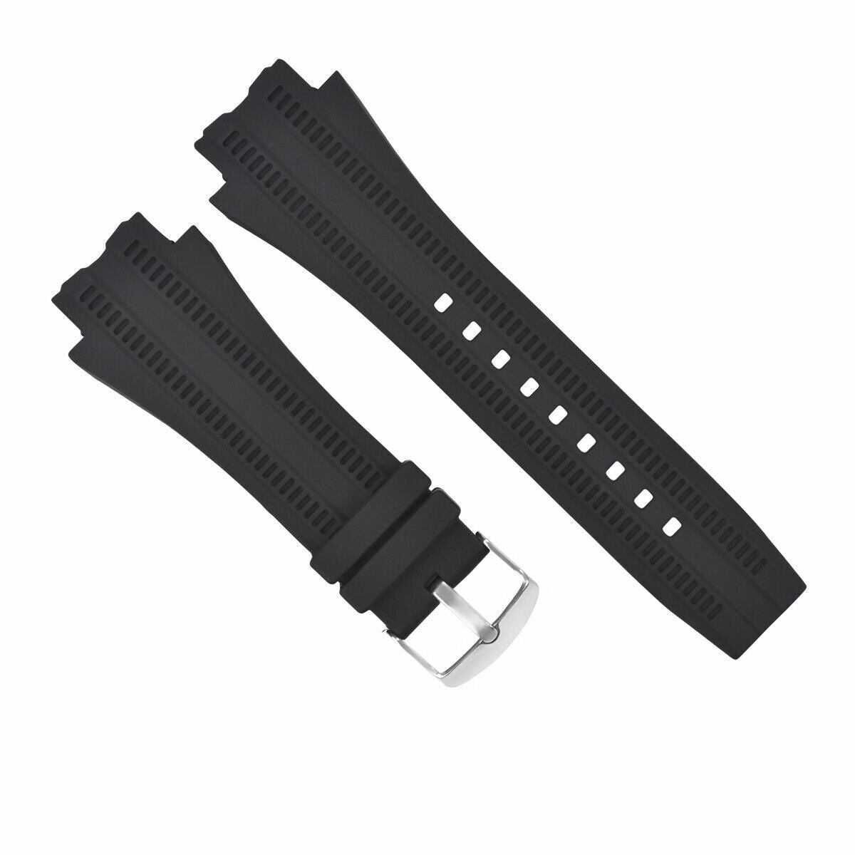 22MM RUBBER DIVER WATCH STRAP BAND FOR PORSCHE DIVER P6620 WATCH BLACK