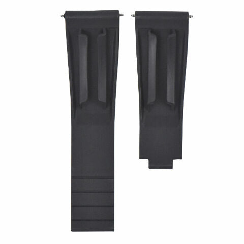 AFTERMARKET 20MM BLACK SILICONE RUBBER WATCH STRAP BAND FOR ROLEX OYSTERFLEX
