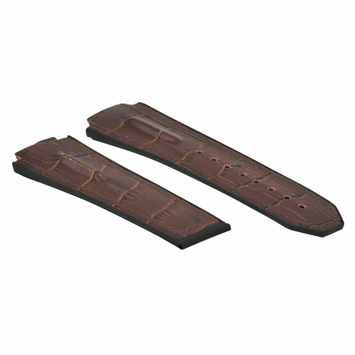 25MM LEATHER RUBBER STRAP FOR 44-45MM HUBLOT FUSION F1 BIG BANG BROWN TOP QUALTY