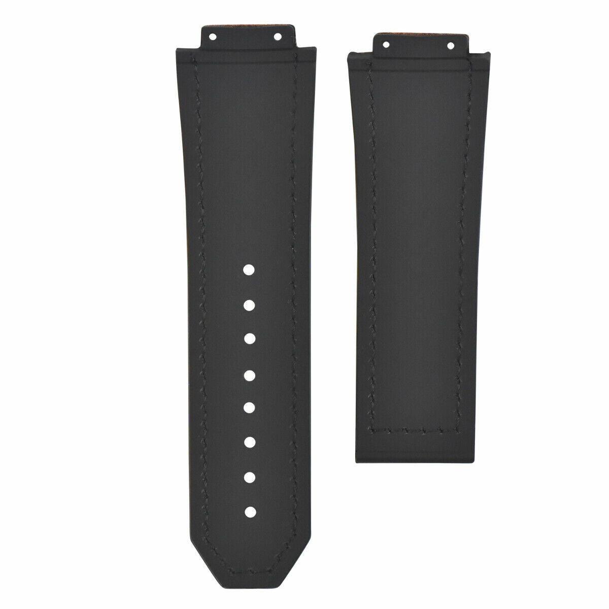 25MM LEATHER RUBBER STRAP FOR 44-45MM HUBLOT BIG BANG WATCH BROWN WHITE ST TOP Q