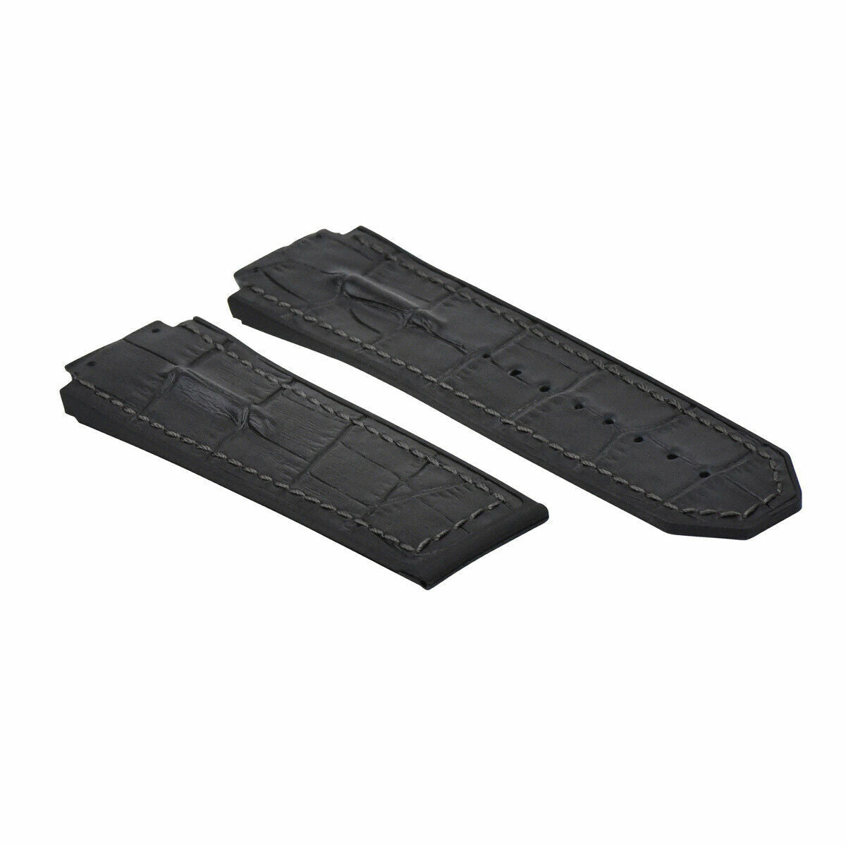 28MM LEATHER BAND STRAP FOR 48MM HUBLOT BIG BANG CERAMIC F1 KING POWER BLACK