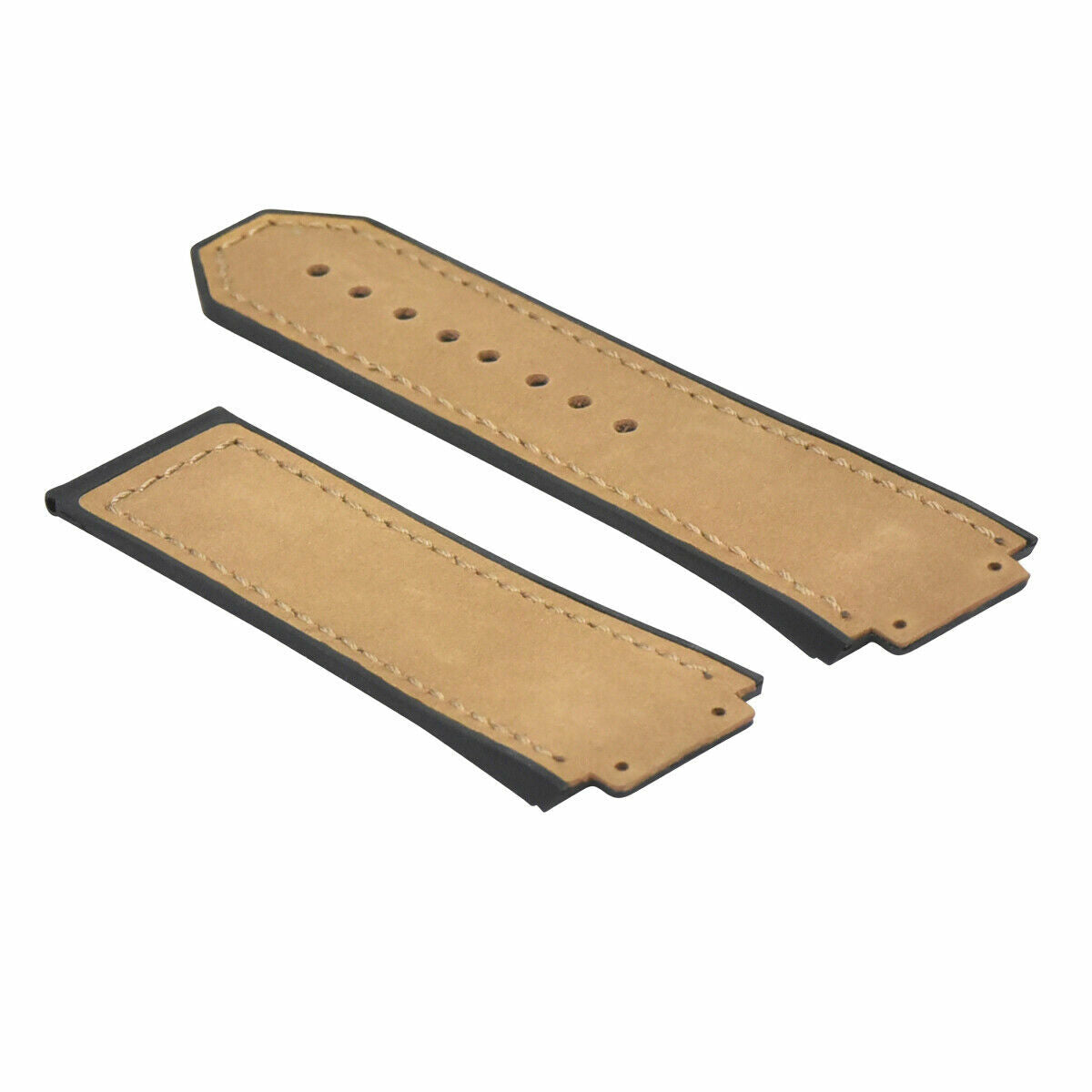 28MM SUEDE LEATHER BAND STRAP FOR HUBLOT BIG BANG CERAMIC FUSION L/BROWN/TAN TQ