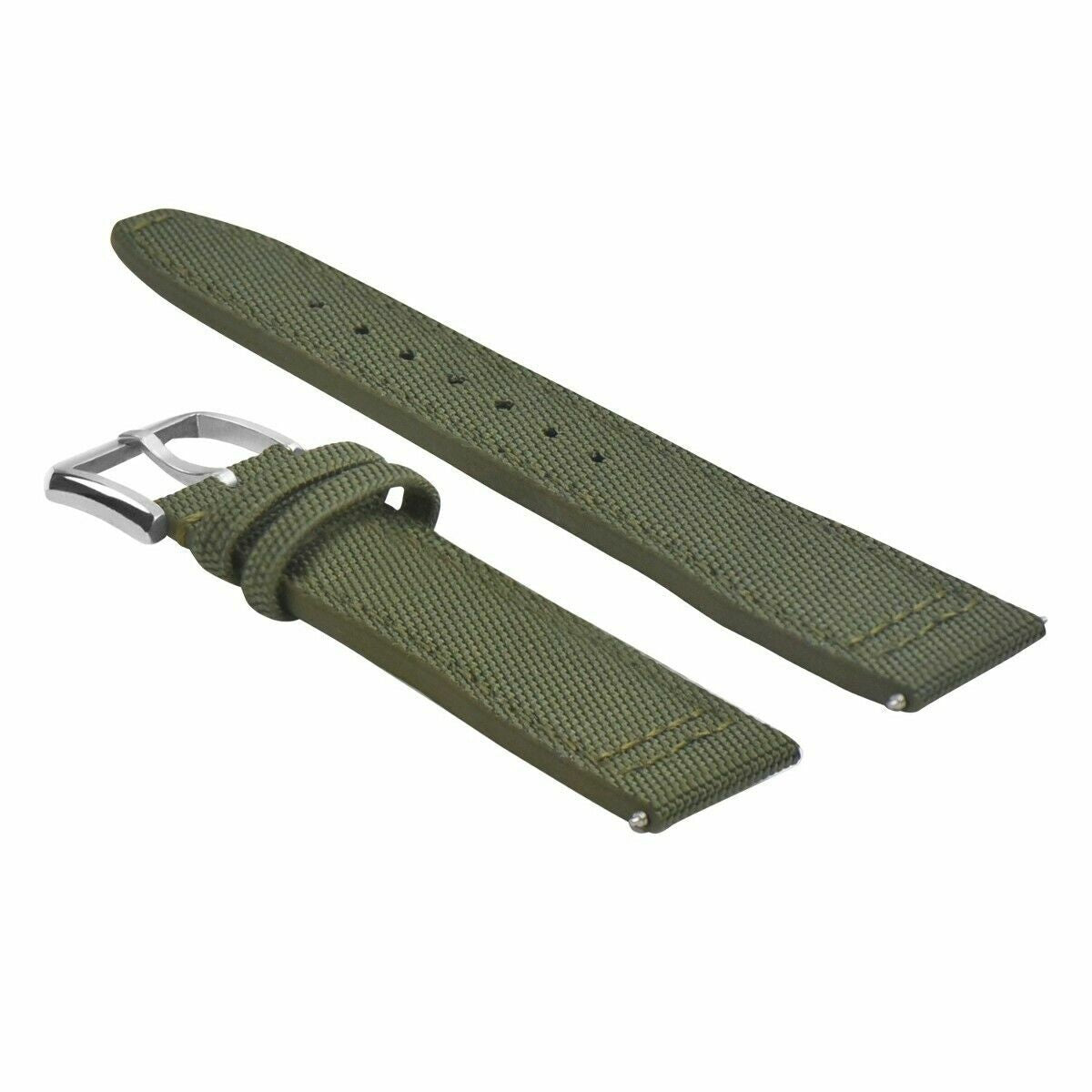20MM CANVAS LEATHER WATCH BAND STRAP FOR IWC PILOT TOP GUN PORTUGUESE GREEN