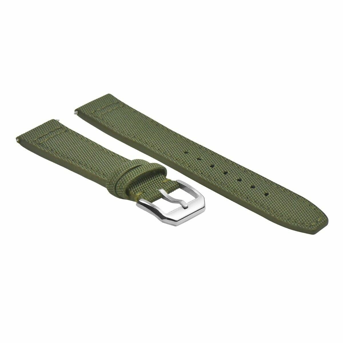 20MM CANVAS LEATHER WATCH BAND STRAP FOR IWC PILOT TOP GUN PORTUGUESE GREEN