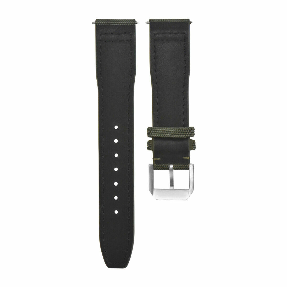 20MM CANVAS LEATHER WATCH BAND STRAP FOR IWC PILOT TOP GUN PORTUGUESE GREEN
