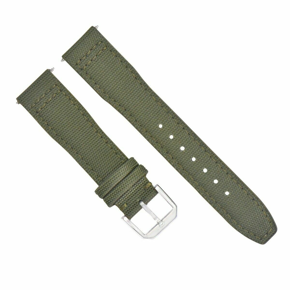 20MM CANVAS LEATHER WATCH BAND STRAP FOR IWC PILOT TOP GUN PORTUGUESE GREEN