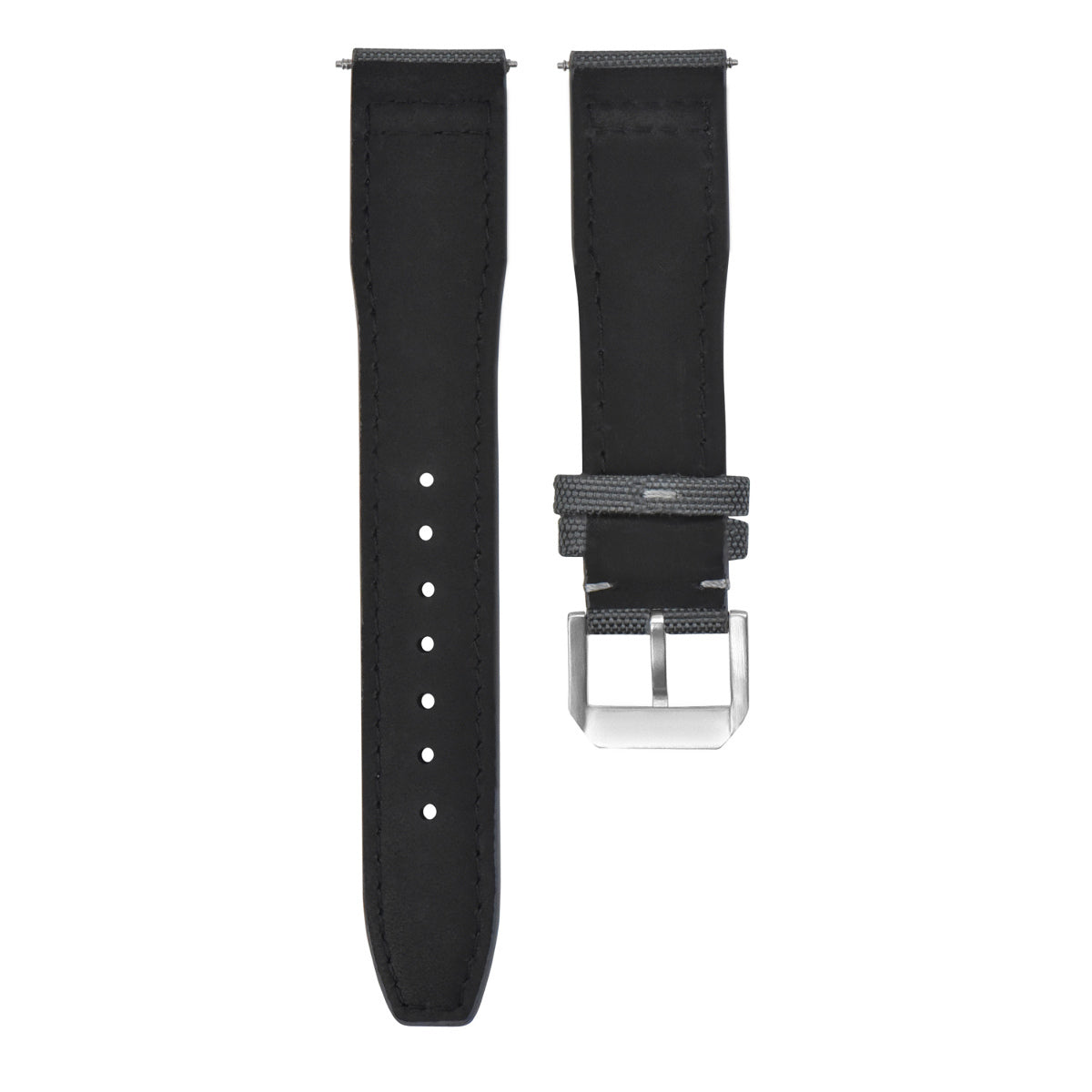 21MM CANVAS LEATHER WATCH BAND STRAP FOR IWC PILOT TOP GUN PORTUGUESE GREY