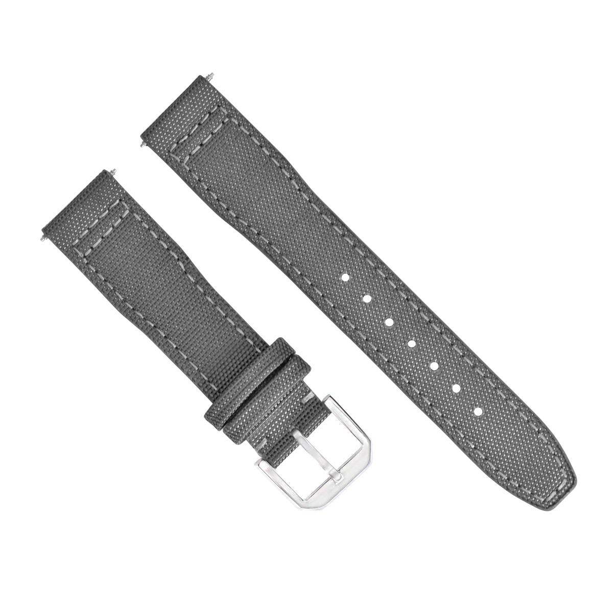 21MM CANVAS LEATHER WATCH BAND STRAP FOR IWC PILOT TOP GUN PORTUGUESE GREY