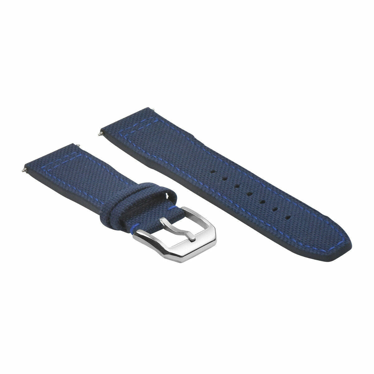22MM CANVAS LEATHER WATCH BAND STRAP FOR IWC PILOT TOP GUN PORTUGUESE BLUE