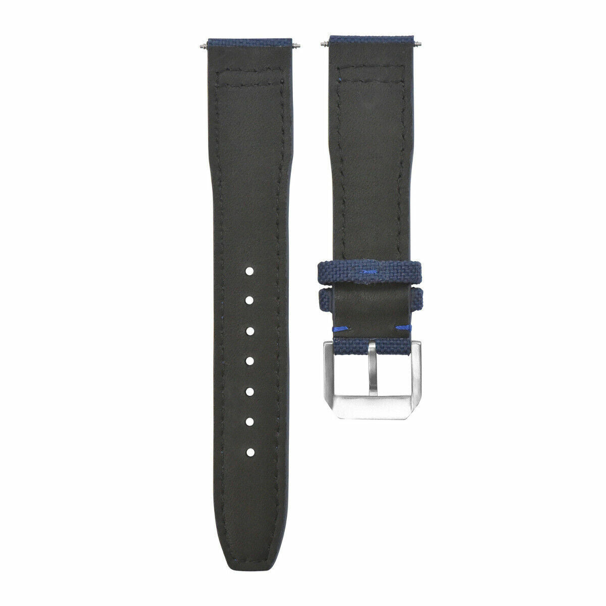 22MM CANVAS LEATHER WATCH BAND STRAP FOR IWC PILOT TOP GUN PORTUGUESE BLUE