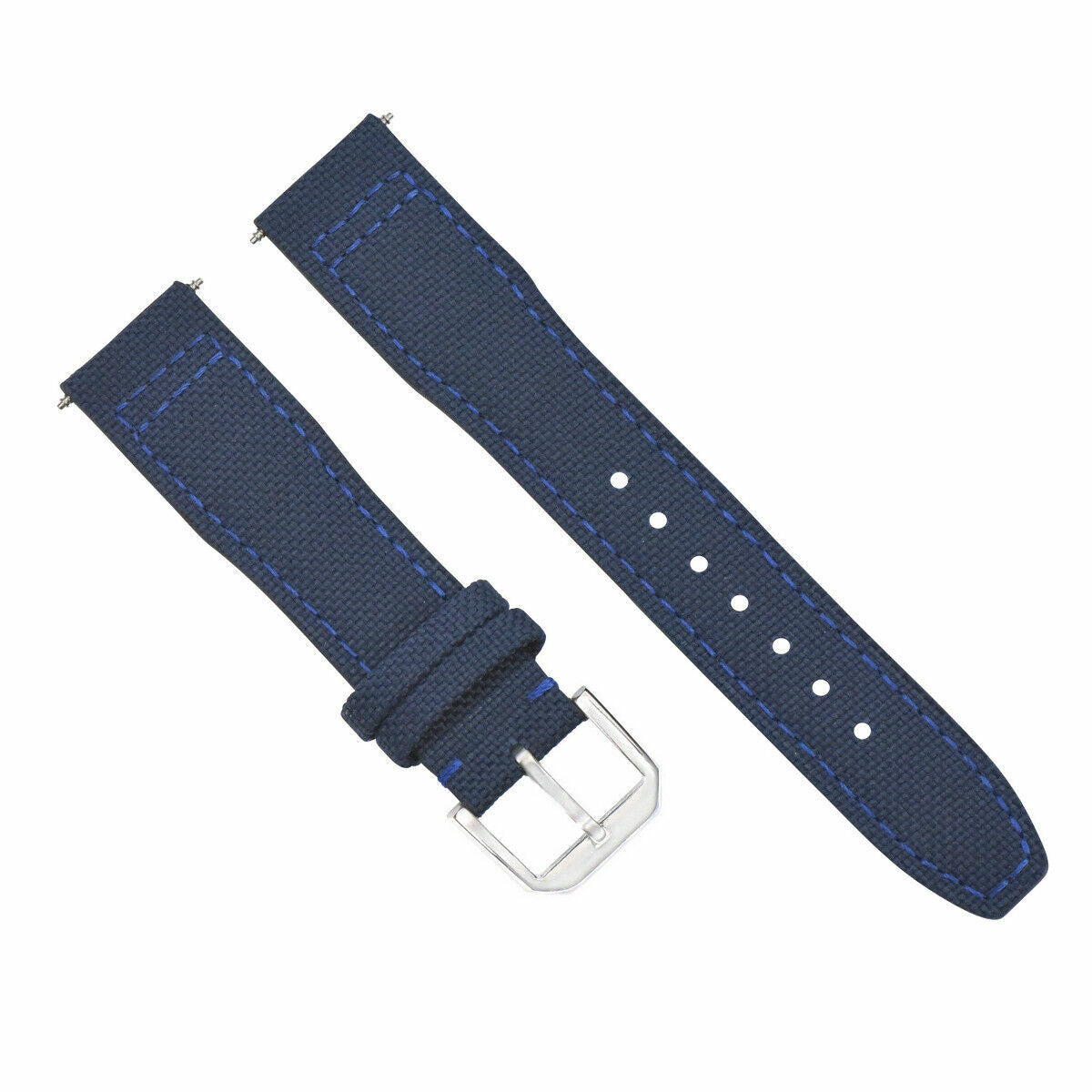 22MM CANVAS LEATHER WATCH BAND STRAP FOR IWC PILOT TOP GUN PORTUGUESE BLUE