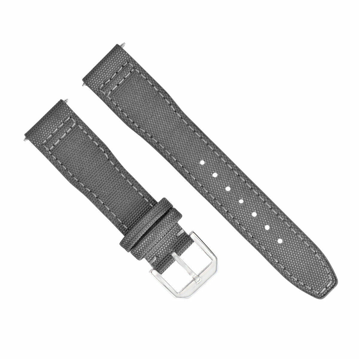 22MM CANVAS LEATHER WATCH BAND STRAP FOR IWC PILOT TOP GUN PORTUGUESE GREY