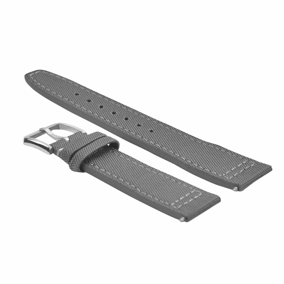 22MM CANVAS LEATHER WATCH BAND STRAP FOR IWC PILOT TOP GUN PORTUGUESE GREY